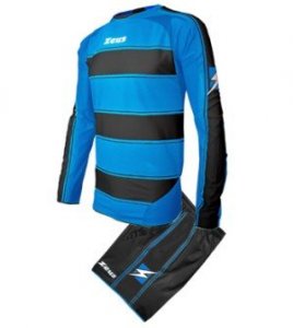 Zeus Baviera Királykék-fekete-hosszú-ujjú-focimez-nadrág