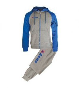 Zeus Iris szürke-királykék-kapucnis-melegítő-szett