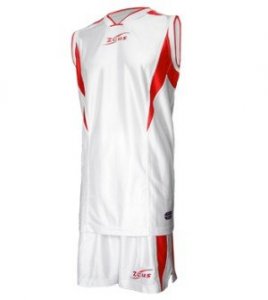 Zeus Sante Fehér-piros-kosárlabda-mez-szett