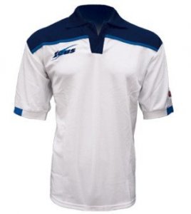 Zeus negativo-fehér-kék-királykék-rövid-ujjú-galléros-póló